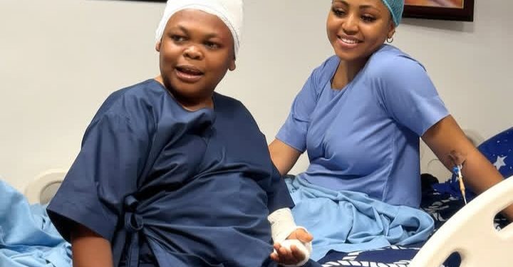 Regina Daniels and Osita Iheme on movie set