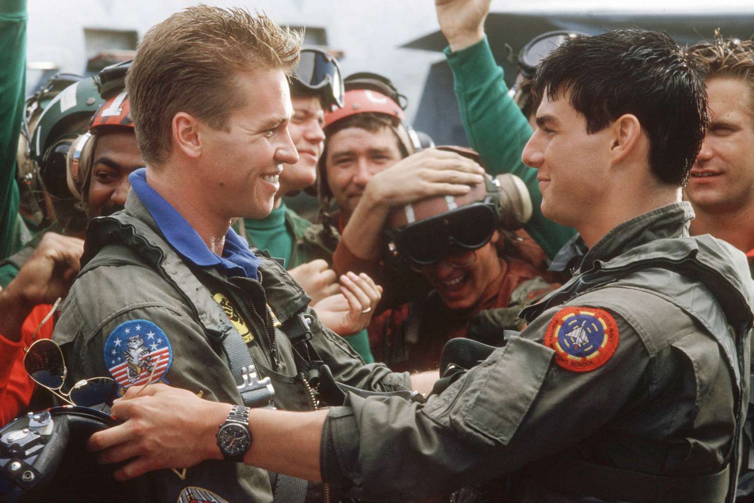 Tom Cruise and Val Kilmer on Set of a movie