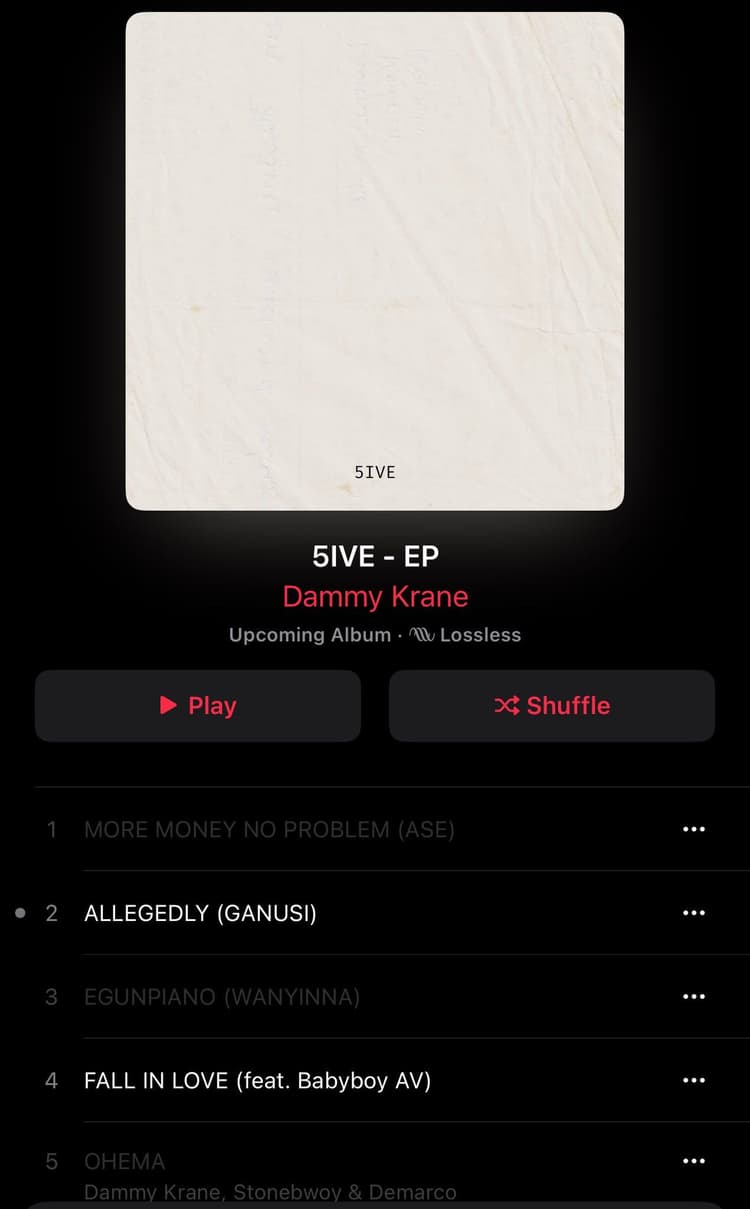 Dammy Krane's '5ive' project