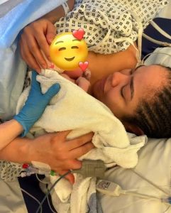 Nengi Hampson and her bundle of joy