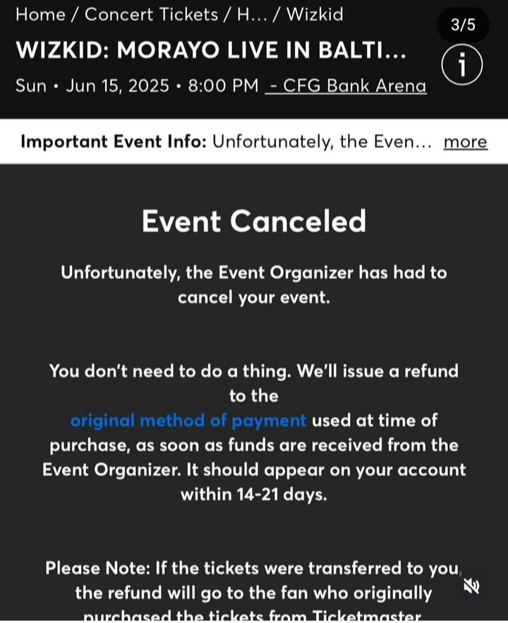 Wizkid cancels Morayo Tour