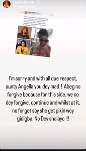 Regina Daniels responds to Angela Okorie’s comment about Mercy Johnson