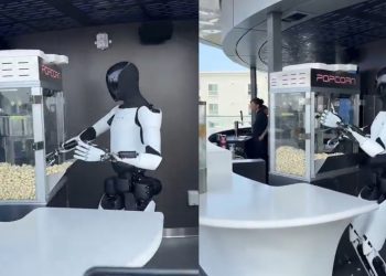 Tesla’s Optimus Robot Serves Popcorn