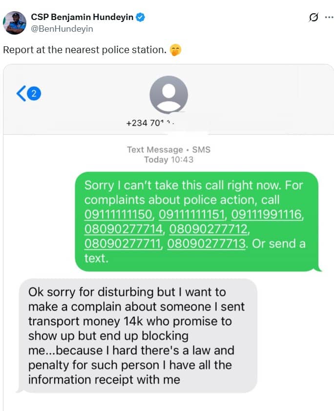 Transport Money Scam