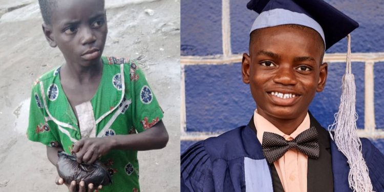 Sunday smiling at a graduation ceremony in Lagos.