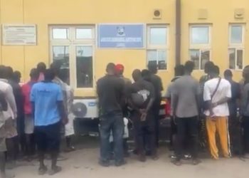 Lagos enforcement teams conducting arrests in Lekki area