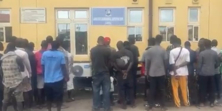 Lagos enforcement teams conducting arrests in Lekki area