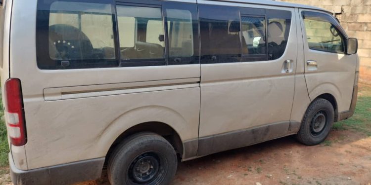 recovered stolen grey Toyota Hiace bus