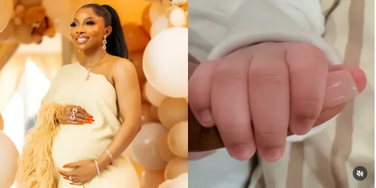 “My Miracle is Here”: Toke Makinwa Radiates Joy as She Welcomes Baby Girl