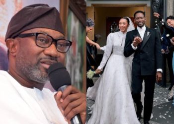 “Succumb to Mr Eazi, He’s Your Boss” – Femi Otedola’s Emotional Wedding Speech to Daughter Temi
