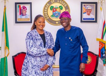 Lagos State Governor Babajide Sanwo-Olu in a meeting with National Identity Management Commission (NIMC) officials.