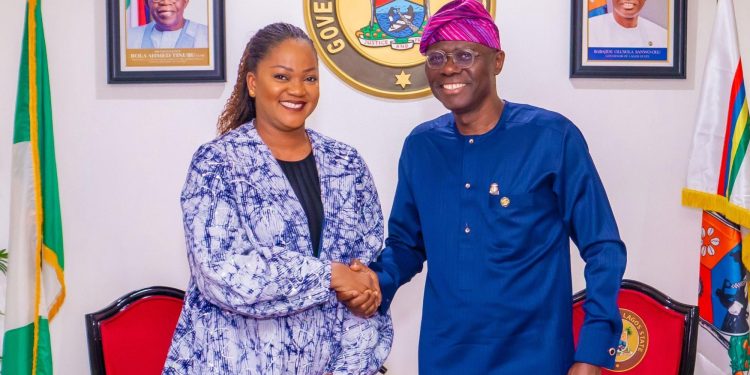 Lagos State Governor Babajide Sanwo-Olu in a meeting with National Identity Management Commission (NIMC) officials.