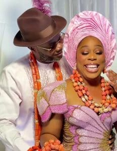 Chief Ikuku's daughter, Tosan Ejiro and husband Samuel Adebayo 