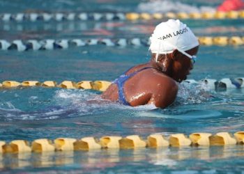 Team Lagos swimmer at the 9th National Youth Games in Asaba, Delta State.