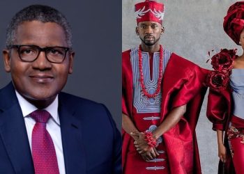 “Keep Your Marriage Private” – Aliko Dangote’s Priceless Advice to Mr Eazi and Temi Otedola at Their Iceland Wedding [VIDEO]