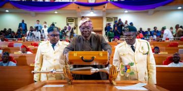 Lagos Governor Babajide Sanwo-Olu presenting the 2026 budget to the State House of Assembly
