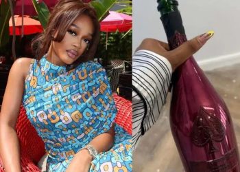 Diana Eneje Laments After Painter Drinks ₦950K Champagne, Hides Bottle in Her Closet