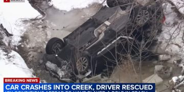 Driver Rescued After Plunging Into Icy Elgin Creek