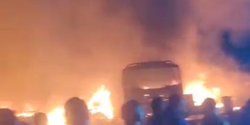 Major Fire Erupts at Ajegunle Trailer Park Near Mile 2