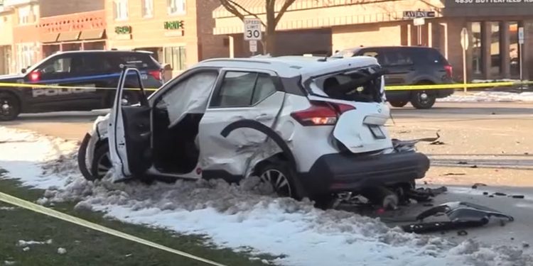 Tragic Chain-Reaction Crash in Hillside Leaves Pedestrian Dead, Two Officers Injured